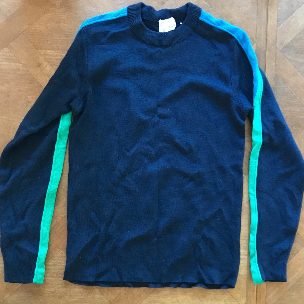 BOGNER NAVY ALPINE WOOL CREWNECK SKI SWEATER Size Small